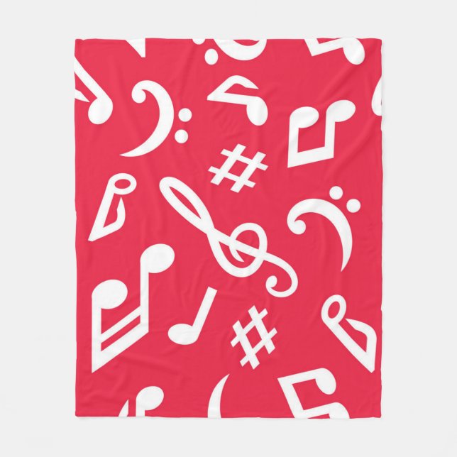 Music pattern fleece blanket (Front)