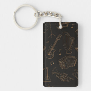 Music pattern key ring