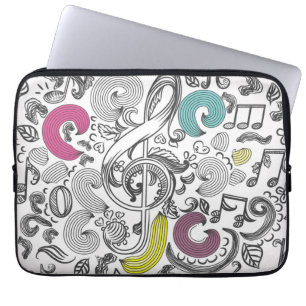 Music pattern laptop sleeve