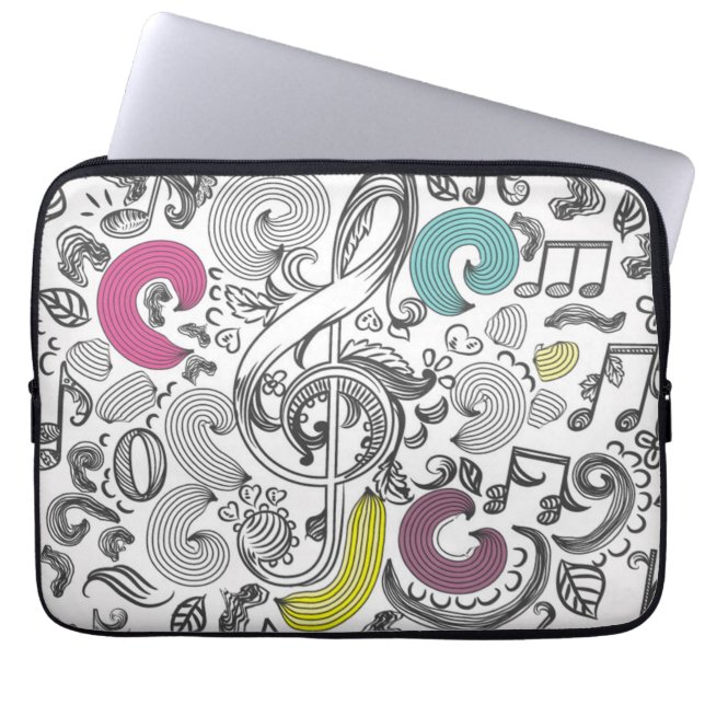 Music pattern laptop sleeve (Front)