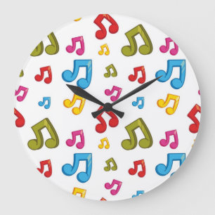 Music pattern large clock