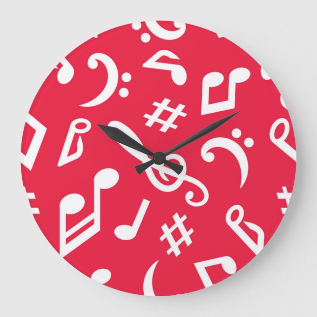 Music pattern large clock (Front)
