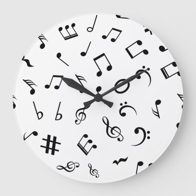 Music pattern large clock (Front)