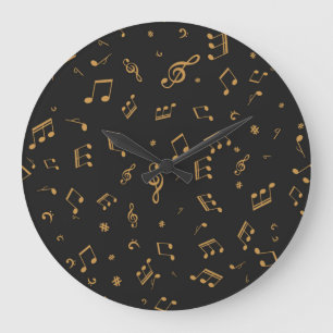 Music pattern large clock
