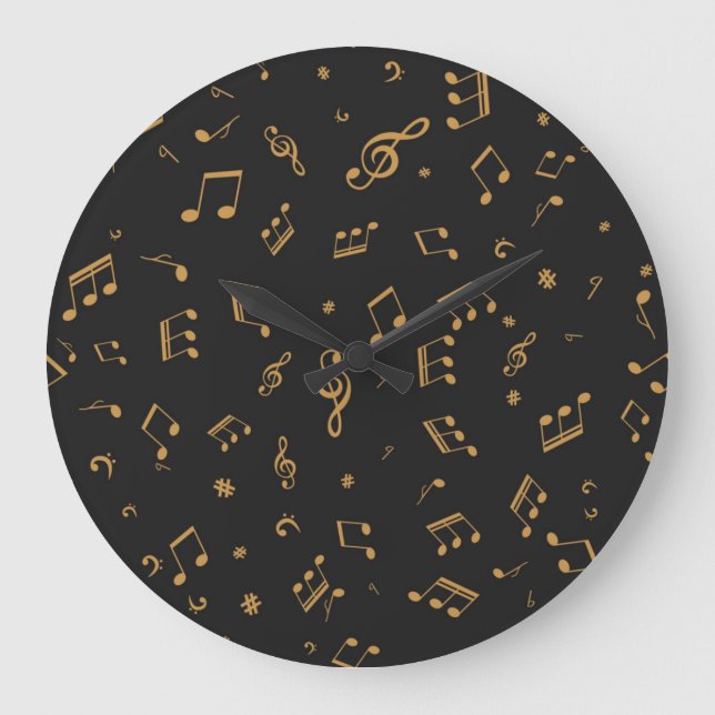 Music pattern large clock (Front)
