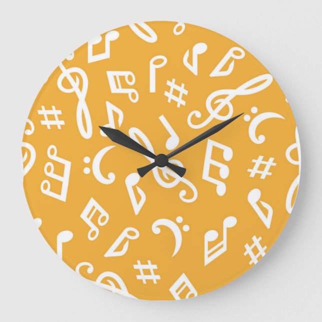 Music pattern large clock (Front)