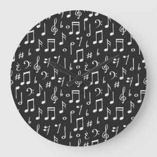 Music pattern large clock