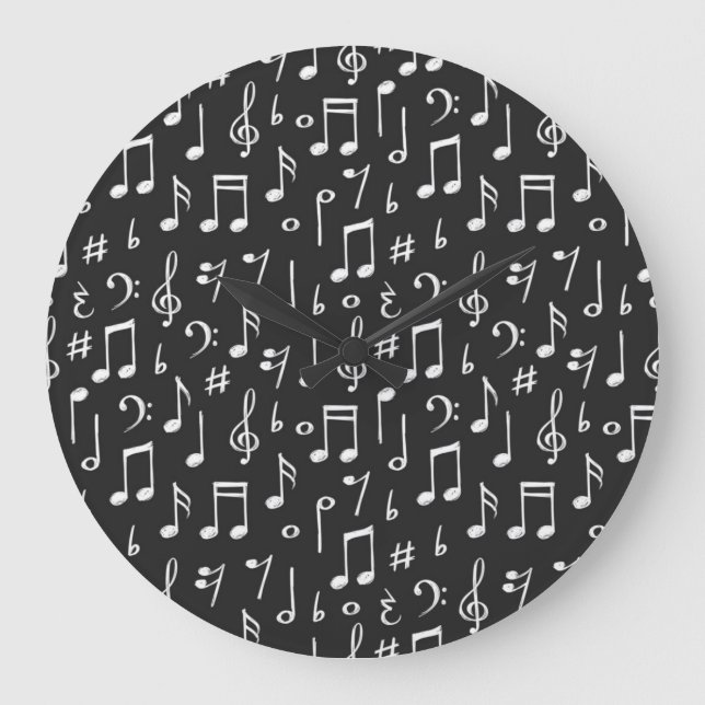 Music pattern large clock (Front)