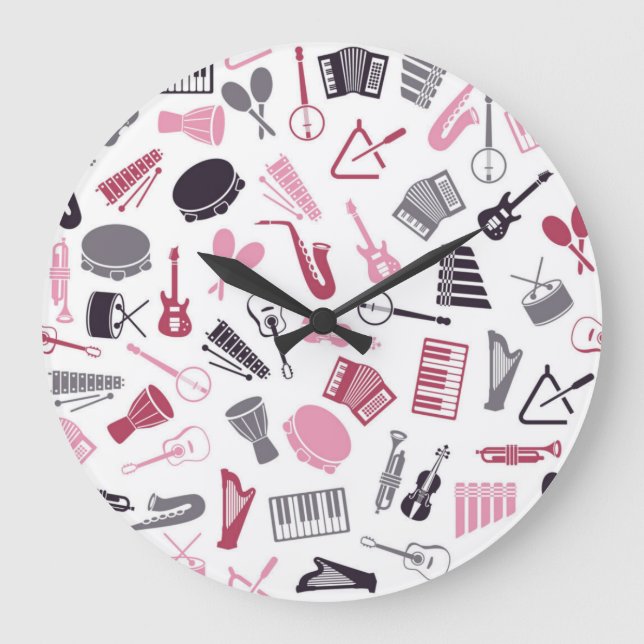 Music pattern large clock (Front)