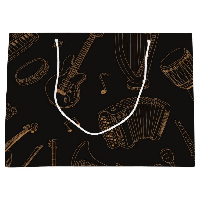 Music pattern large gift bag (Front)