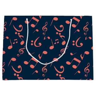 Music pattern large gift bag