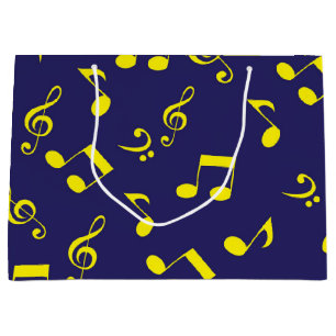 Music pattern large gift bag