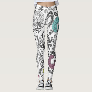 Music pattern leggings