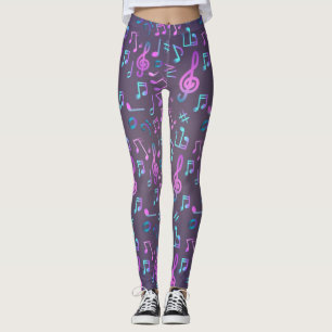 Music pattern leggings