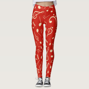 Music pattern leggings