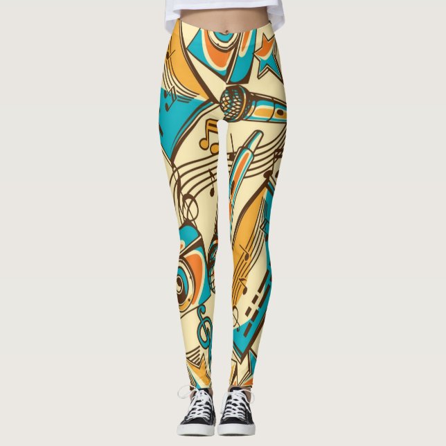Music pattern leggings (Front)