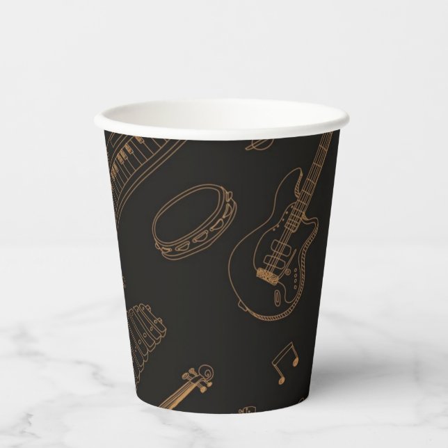 Music pattern paper cups (Front)