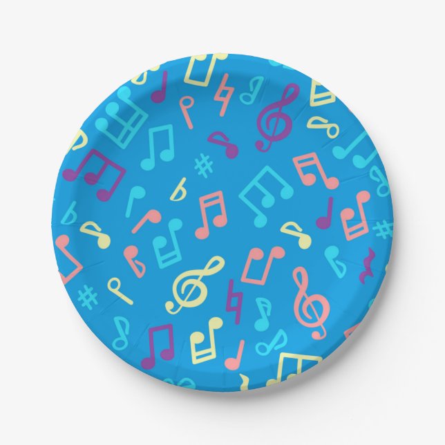 Music pattern paper plate (Front)