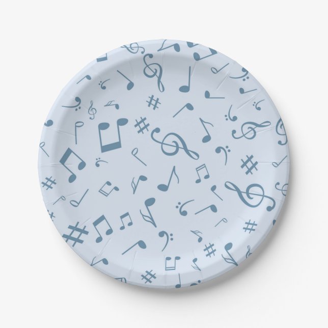 Music pattern paper plate (Front)