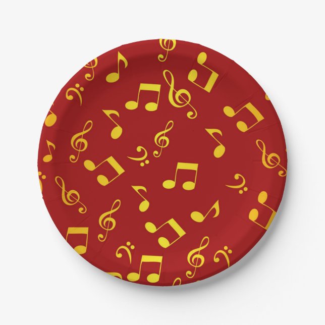 Music pattern paper plate (Front)