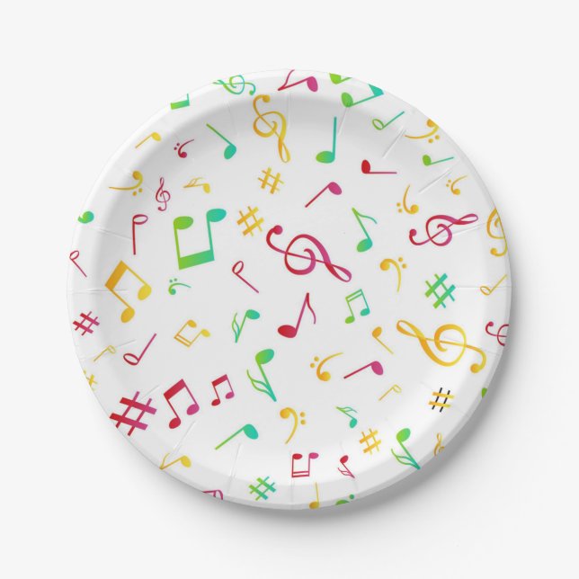 Music pattern paper plate (Front)