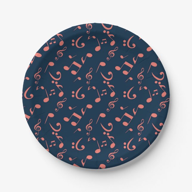 Music pattern paper plate (Front)