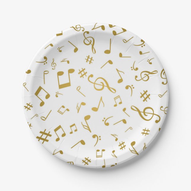 Music pattern paper plate (Front)