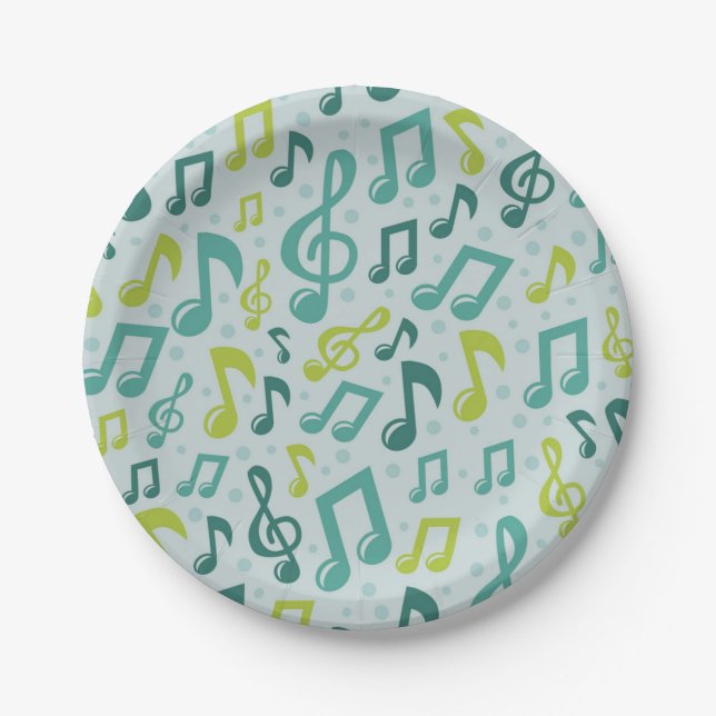 Music pattern paper plate (Front)