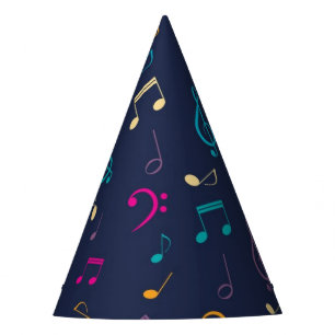 Music pattern party hat
