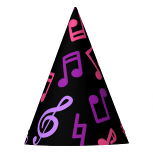 Music pattern party hat