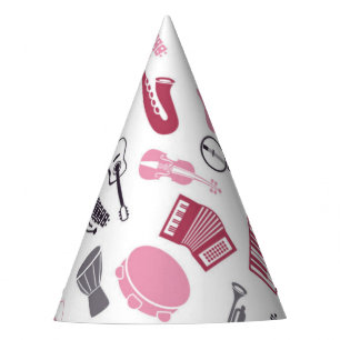 Music pattern party hat
