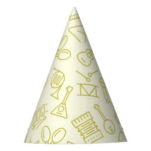 Music pattern party hat