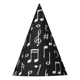 Music pattern party hat