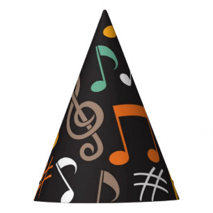 Music pattern party hat