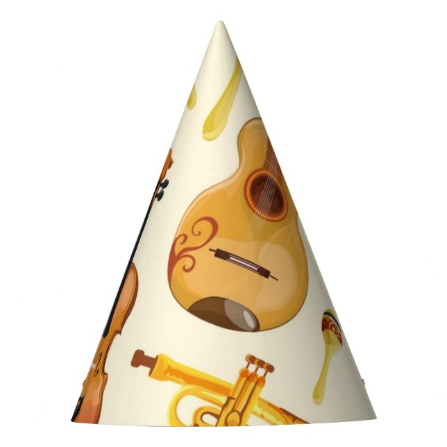 Music pattern party hat (Front)