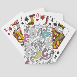Music pattern playing cards