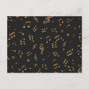 Music pattern postcard