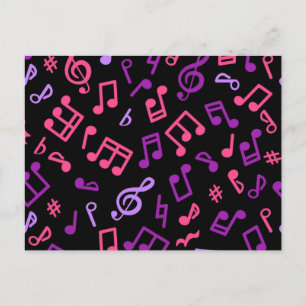 Music pattern postcard