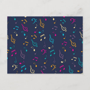 Music pattern postcard