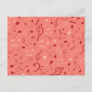 Music pattern postcard