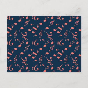 Music pattern postcard