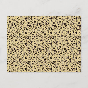 Music pattern postcard