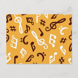 Music pattern postcard