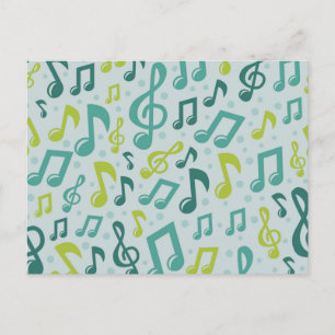 Music pattern postcard