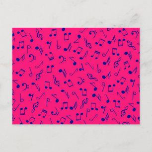 Music pattern postcard