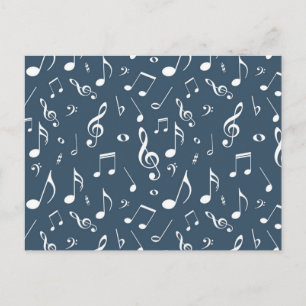 Music pattern postcard