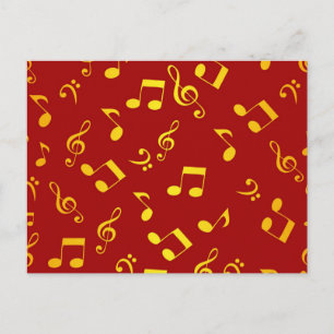 Music pattern postcard