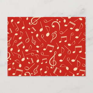 Music pattern postcard