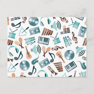 Music pattern postcard