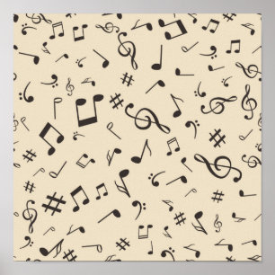 Music pattern poster